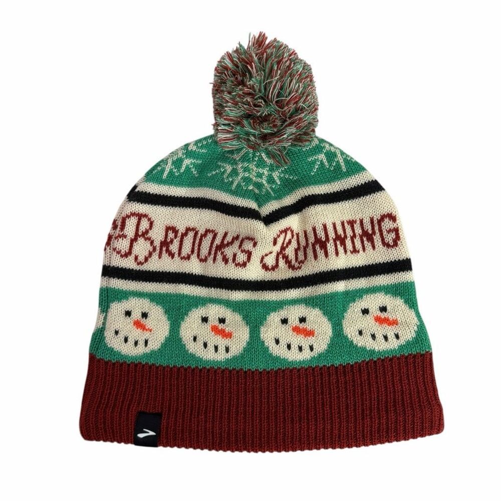 BROOKS Run Merry Pom Beanie Hat Cap OSFM Unisex - Picture 3 of 8